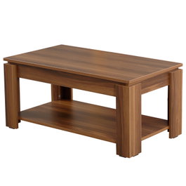 Hanah Home Mesa de Centro Nogal 104x47x56cm Tablero Partículas Recubierto Melamina
